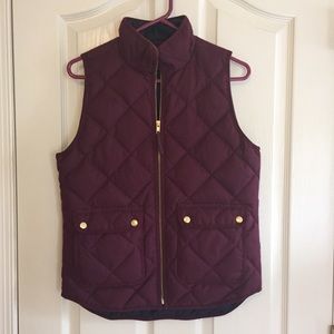 J. Crew Maroon Quilted Vest XS